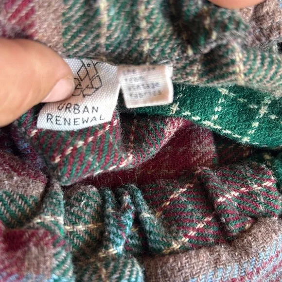 Urban Renewal Plaid Midi Skirt in Brown and Green - Picture 2 of 2